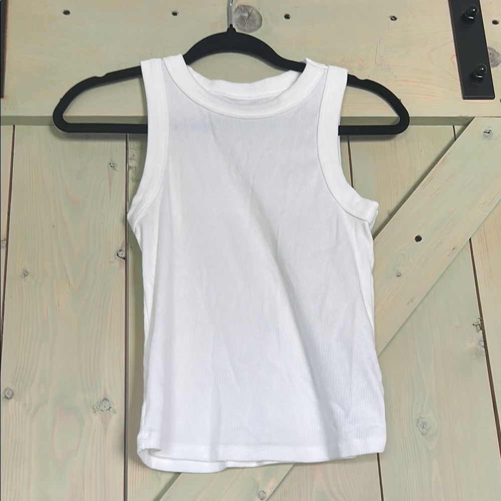 Old Navy Classic White Ribbed Top
